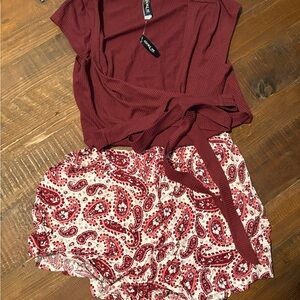 Adore Me Burgundy Ribbed Top